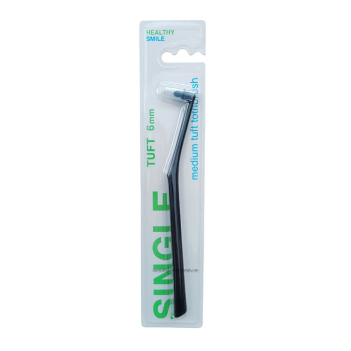 Healthy Smile Tuft Medium 6 мм монопучкова зубна щітка, Чорна